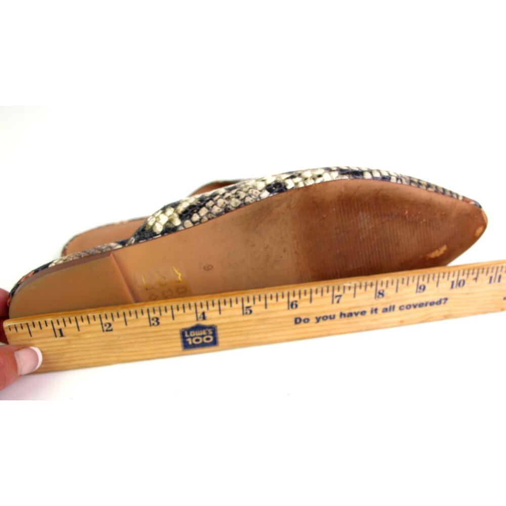 Madewell MULTICOLOR LEATHER SNAKE EMBOSSED FLAT POINTED SANDALS MULES SHOES Sz 9 - Picture 10 of 10